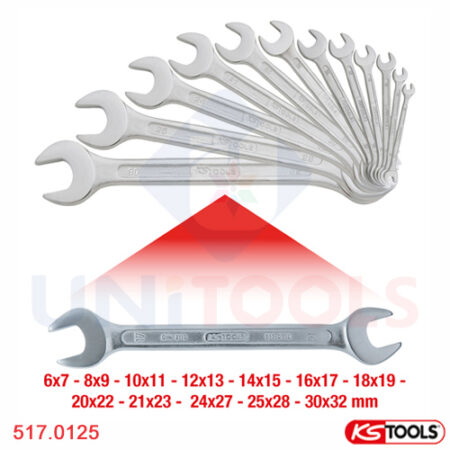 Bộ cờ lê 2 đầu miệng 12 chiếc6x7 – 30x32 mm KS Tools 517.0125