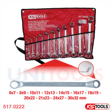 Bộ cờ lê 2 đầu tròng 11 chiếc 6-32 mm KS Tools 517.0222