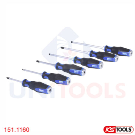 Bộ tô vít chuôi đóng 6 cây KS Tools 151.1160 đầu TX, PH