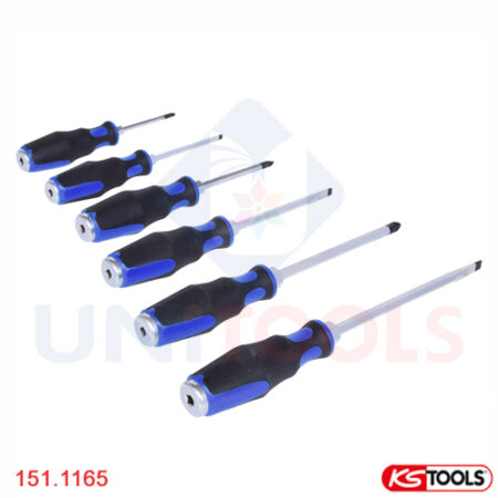 Bộ tua vít chuôi đóng 6 cây KS Tools 151.1165 đầu TX, PZ