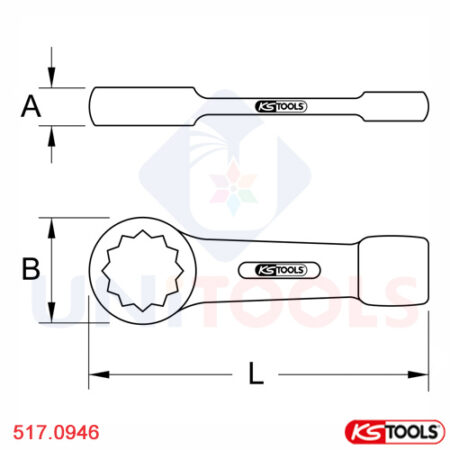 Cờ lê vòng đóng 46 mm Germany KS Tools 517.0946