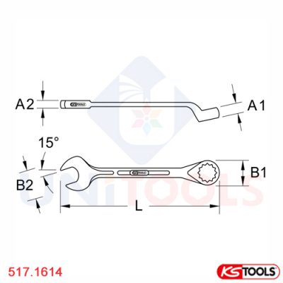 Cờ lê vòng miệng 14 mm Germany KS Tools 517.1614
