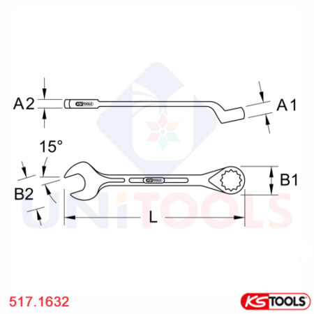 Cờ lê vòng miệng 32 mm Germany KS Tools 517.1632