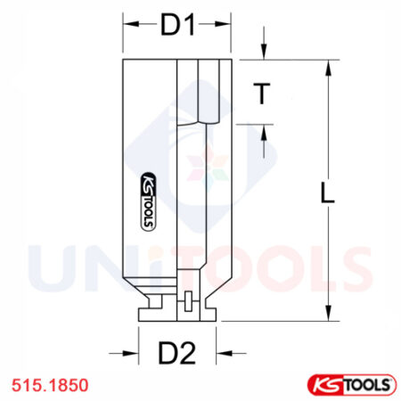 Đầu tuýp vuông 50 mm (1 inch) KS Tools 515.1850_1