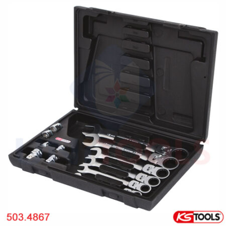 Bộ cờ lê vòng miệng lắc kết hợp đầu chuyển đổi KS Tools 503.4867_1