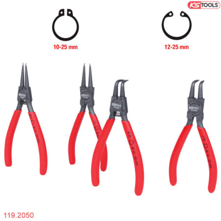 Bộ kìm mở phe trong ngoài 10-25 mm 4 món KS Tools 119.2050