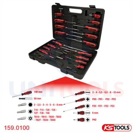Bộ tô vít và đầu bit chuyển đổi 39 chi tiết KS Tools 159.0100_1