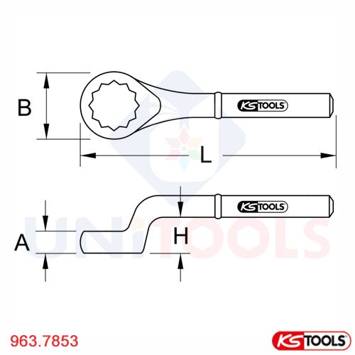 cờ lê đóng ngàm tròng 115 mm KS Tools 963.7853