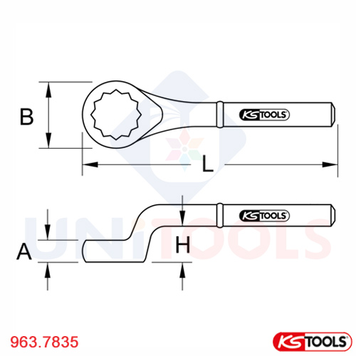 Cờ lê đóng ngàm tròng PRONZE KS Tools 963.7835
