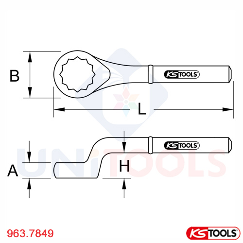 Cờ lê đóng ngàm tròng 90 mm PRONZE KS Tools 963.7849