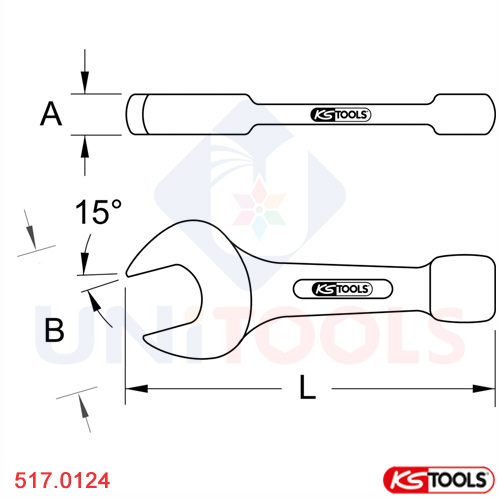 cờ lê miệng đóng 24 mm ks tools 917.0124-1