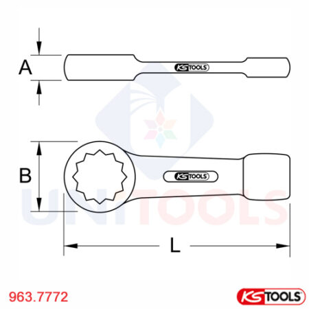 Cờ lê tròng đóng BRONZE 128 mm KS Tools 963.7772