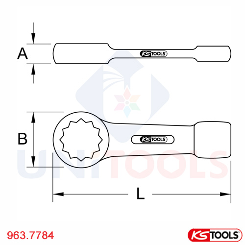 Cờ lê tròng đóng BRONZE 185 mm KS Tools 963.7784