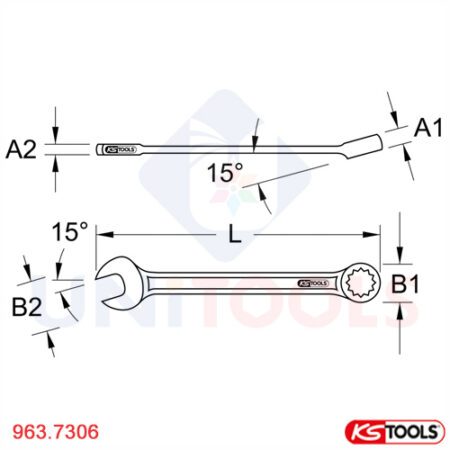Cờ lê miệng Bronze 75 mm – 80 mm KS Tools 963.7063