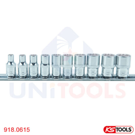 Bộ khẩu 12 point 1/4 inch 10 chiếc KS Tools 918.0615
