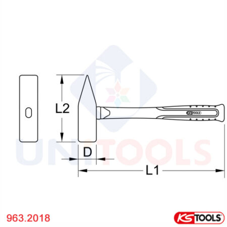 Búa kỹ thuật Bronze 2000g KS Tools model 963.2018_1