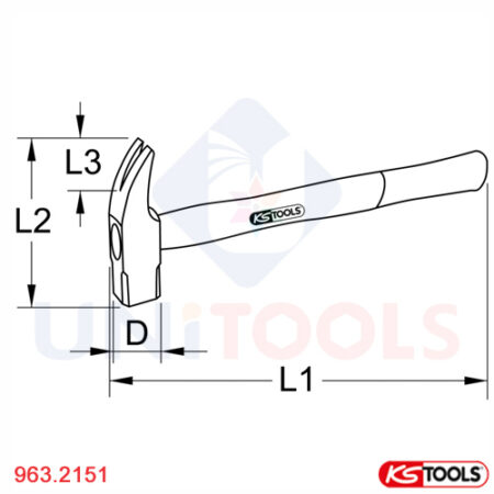 Búa nhổ đinh Bronze 400g KS Tools model 963.2151_1