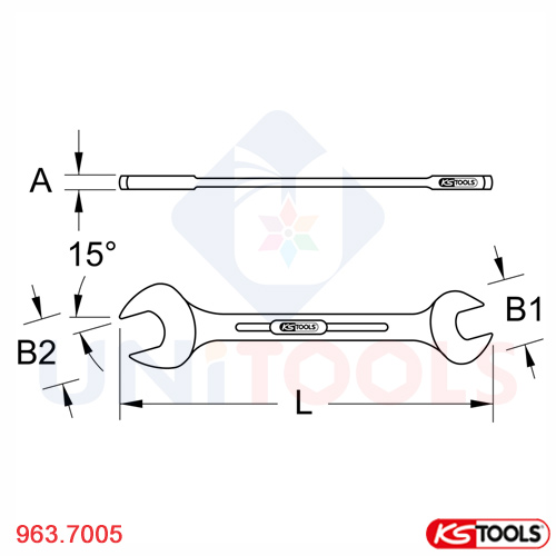 Cờ lê miệng Bronze 6 mm – 7 mm model 963.7005 KS Tools _1