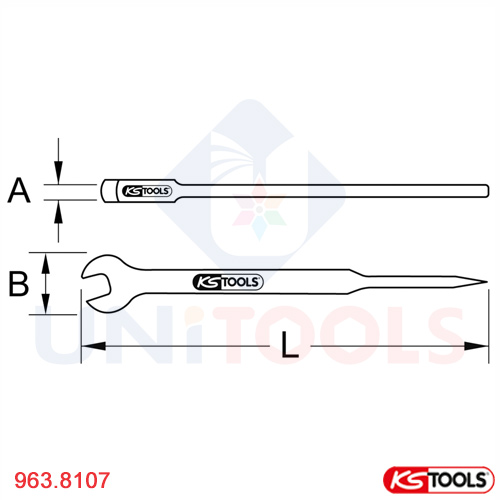 Cờ lê đuôi chuột bronze đầu mở 50 mm KS Tools 963.8107_1