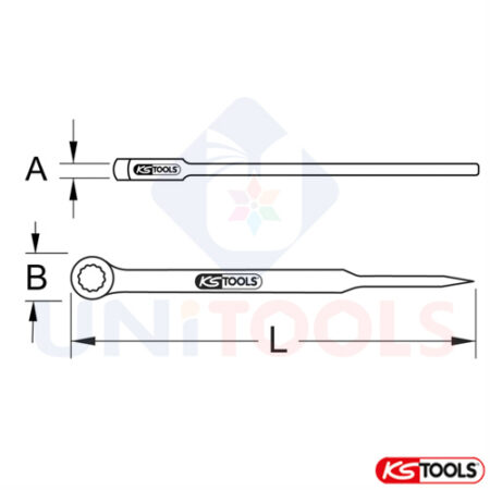 Cờ lê đuôi chuột bronze đầu tròng nghiêng KS Tools_1