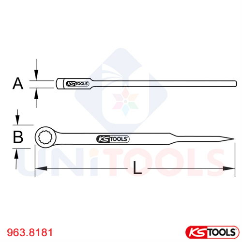 Cờ lê đuôi chuột bronze đầu tròng nghiêng 30 mm 963.8181 _1