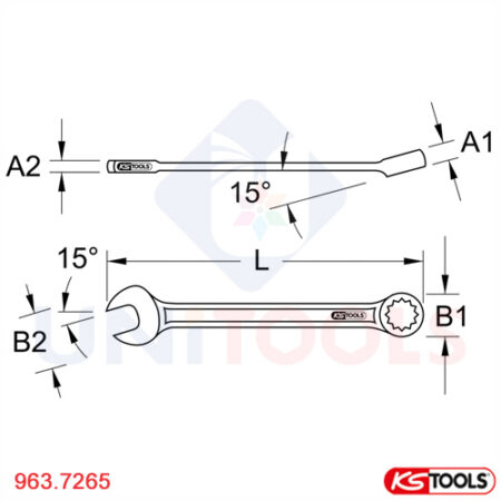 Cờ lê vòng miệng Bronze 6 mm KS Tools 963.7265_1