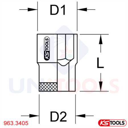 Socket 6 point Bronze 18 mm 3/4 inch KS Tools 963.3405