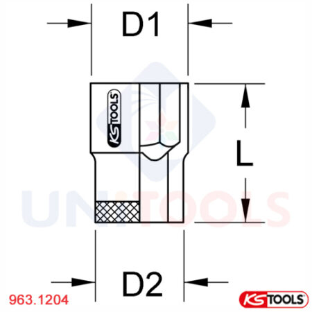 Socket 6 point Bronze 6 mm 1/2 inch KS Tools 963.1204_1