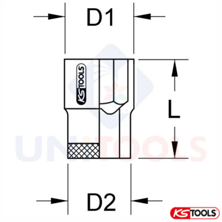 Socket 6 point Bronze 1/2 inch KS Tools _1