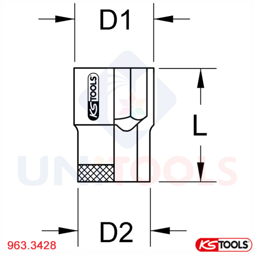 Socket 6 point Bronze 60 mm 3/4 inch KS Tools 963.3428
