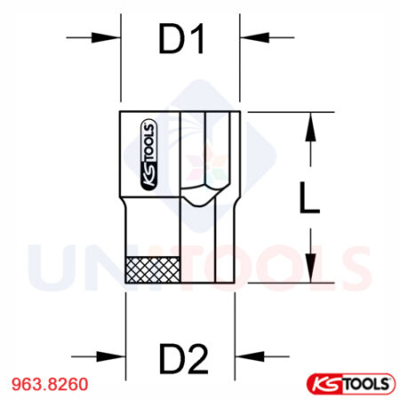 Socket Bronze 25 mm 1/2 inch KS Tools 963.8260