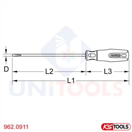 Tô vít 2 cạnh Bronze 3x75 mm KS Tools 962.0911_1