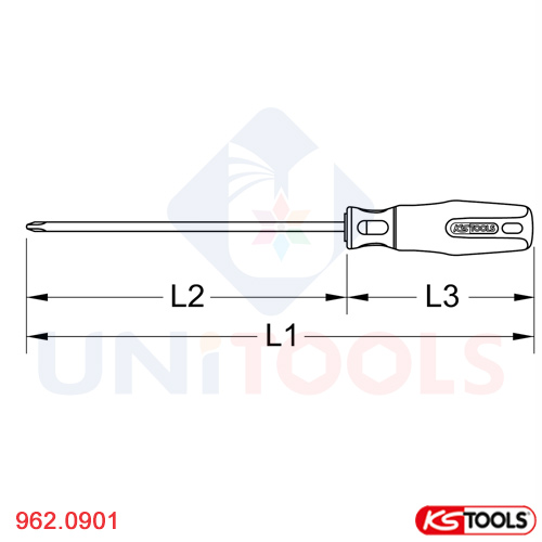 Tô vít 4 cạnh Bronze PH1 KS Tools model 962.0901_1