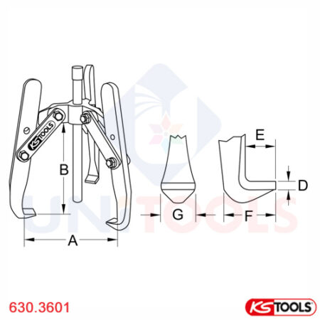 Cảo 3 chấu 18-100 mm KS Tools model 630.3601 -1