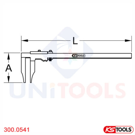 Thước cặp cơ khí mỏ dài 0-200 mm KS Tools 300.0541-1
