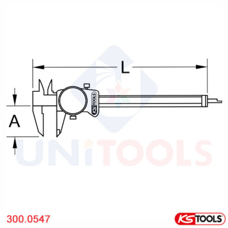 Thước cặp đồng hồ 150 mm, +/- 0.02 KS Tools 300.0547-1