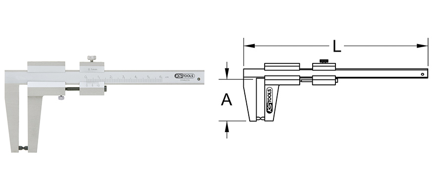 Thước kẹp cơ khí 0-60 mm, +/- 0.01 KS Tools 300.0535-2