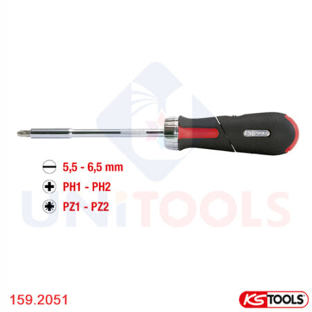Tô vít đầu chuyển đổi và 7 đầu bít KS Tools 159.2051
