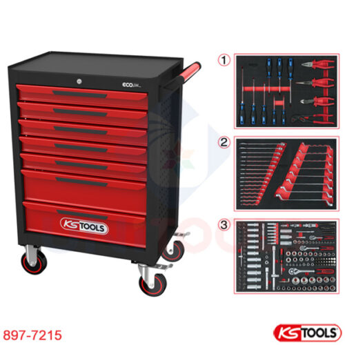 Tủ dụng cụ 7 ngăn 215 chi tiết Germany KS Tools 897.7215