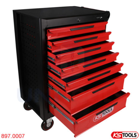 Tủ đựng dụng cụ 7 ngăn đen đỏ KS Tools 897.0007-1