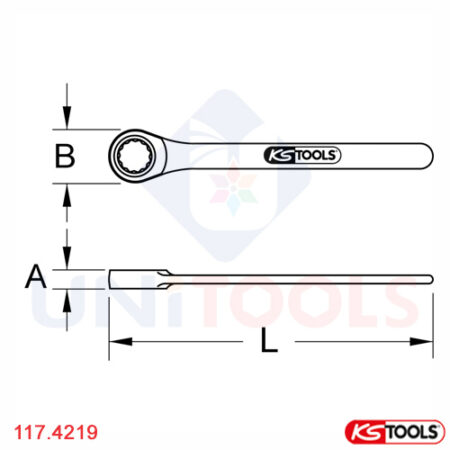 Cờ lê tròng 19 mm cách điện KS Tools 117.4219-1
