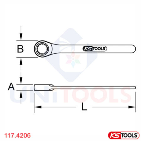 Cờ lê tròng 6 mm cách điện KS Tools 117.4206-1