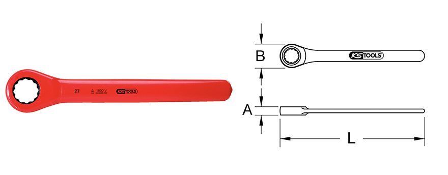 Cờ lê tròng 6 mm cách điện KS Tools 117.4206-2