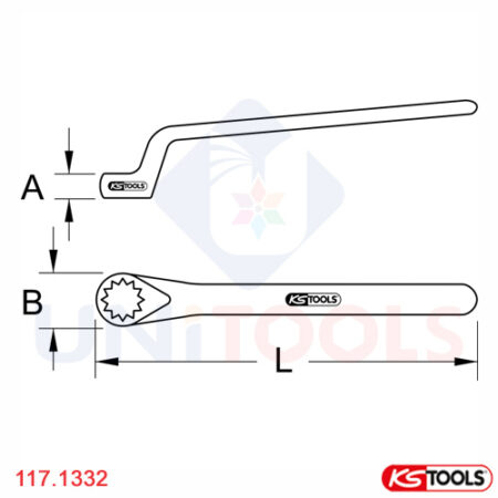 Cờ lê tròng nghiêng 32 mm KS Tools 117.1332-1