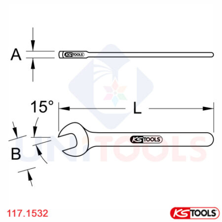 Cờ lê vòng miệng 32 mm cách điện KS Tools 117.1532-1