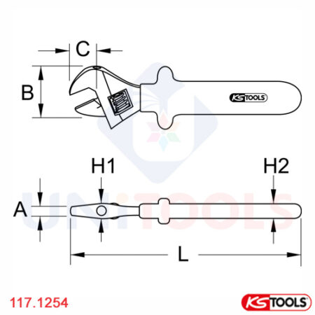Mỏ lết 34 mm cách điện 1000V KS Tools model 117.1254-1