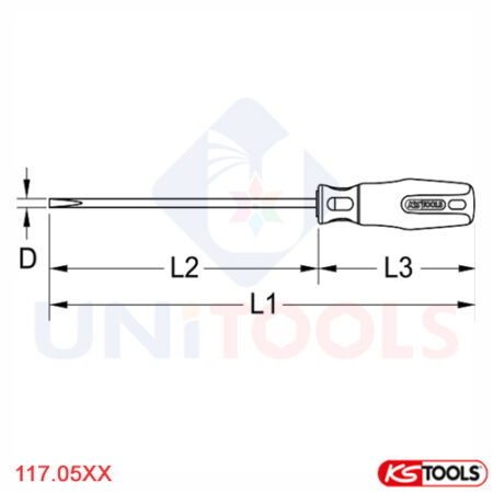 Tô vít cách điện 2 cạnh (2-10) mm KS Tools-1