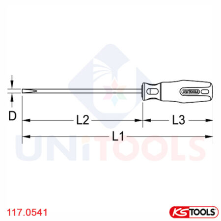 Tô vít cách điện 2 cạnh 2mm KS Tools 117.0541-1
