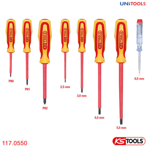 Bộ tô vít cách điện 1000V 8 chiếc KS Tools 117.0550-1
