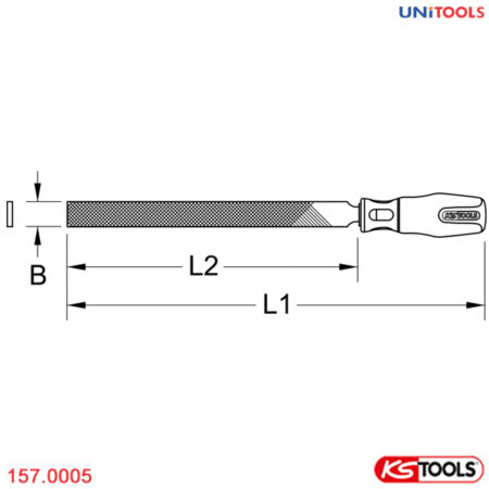 Dũa bán nguyệt 200 mm KS Tools 157.0105-1